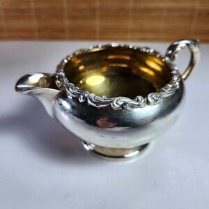 Vintage Marlboro Plate Creamer Old English Reproduction Silverplate Gilt Interio